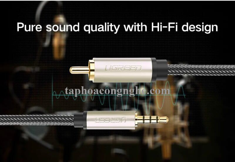 Ugreen 20735 5M chỉ dùng cho tv xiaomi chỉ tương thích với tv xiaomi màu Xám Cáp âm thanh bông sen Coaxial sang 3.5mm dương cao cấp AV132 30020735